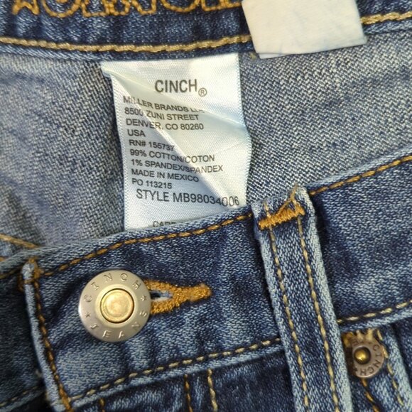 Cinch Jeans Men's 33x32 Blue Western Denim Silver Label Slim Straight Cowboy - Picture 10 of 11